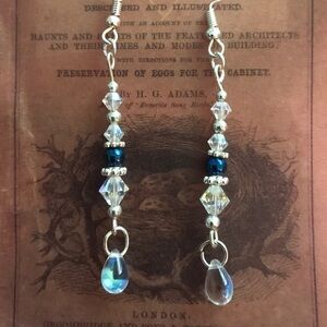 NWT AB SWAROVSKI CRYSTAL DANGLE EARRINGS HANDMADE